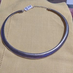 NWT- STERLING TEXTURED & TAPERED 14.9g NECKLACE. WITH TWO INCH EXTENDER. (R-25)